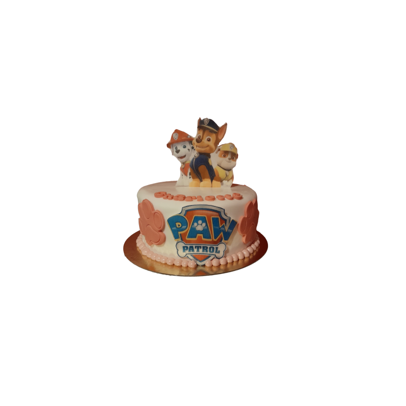 Gâteau Pat'Patrouille Chase en pâte à sucre, gâteau d'anniversaire
