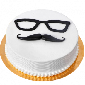 Mustache Glasses Birthday Cake