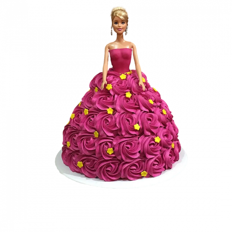 Gâteau d'Anniversaire Fille Barbie 3D Rose - Une féérie comestible