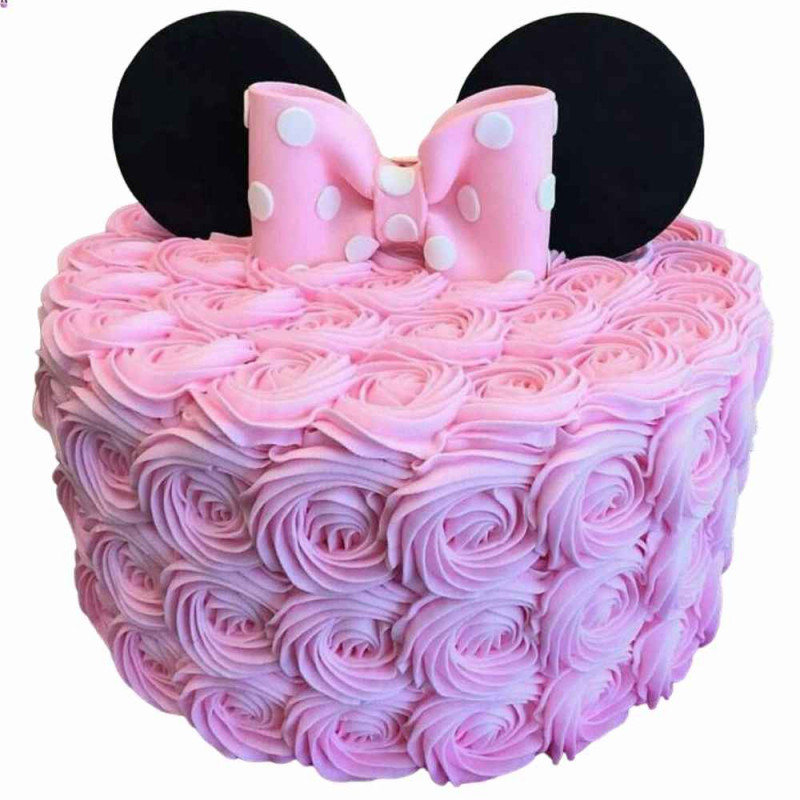 Gâteau d'Anniversaire Ruffle Cake Minnie Rose - Charme minimaliste