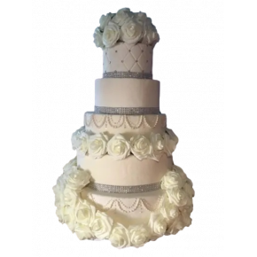 Wedding cake cake white roses