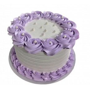 White and purple layer cake...