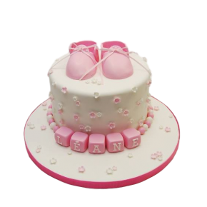 Pink shoe - baby girl cake