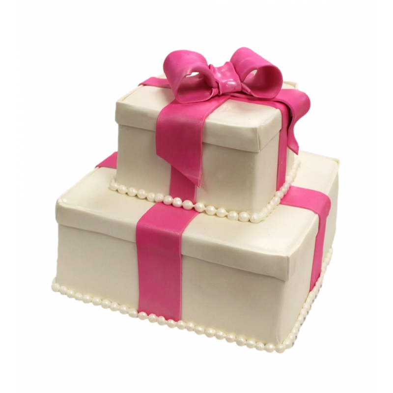 Gâteau d'Anniversaire Pièce Montée Noeud Cadeau - Surprise Sucrée