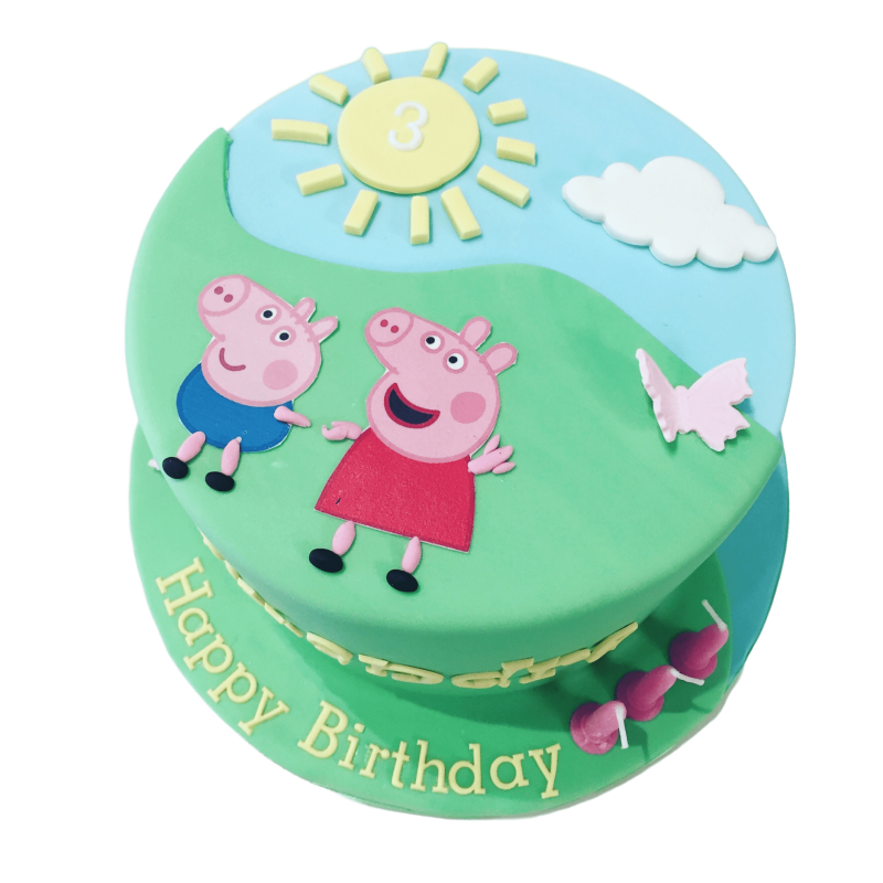 Gâteau d'anniversaire Peppa Pig, gâteau Peppa Pig en pâte à sucre