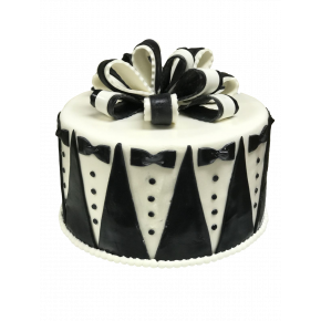 Tuxedo costume birthday cake