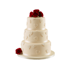 Red roses - wedding cake