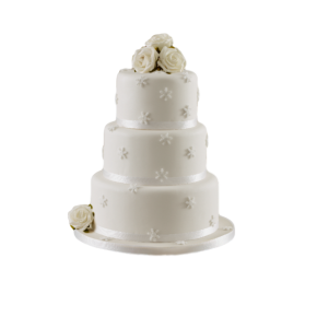 White roses - wedding cake