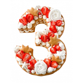Number cake fraises et étoiles