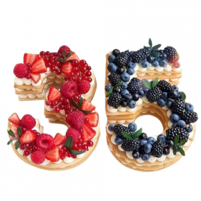 Number cake Fruits rouges
