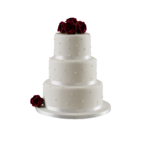 Burgundy roses - wedding cake