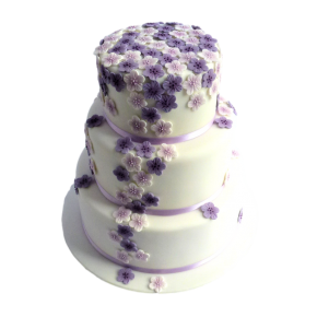 Violet flowers - wedding cake