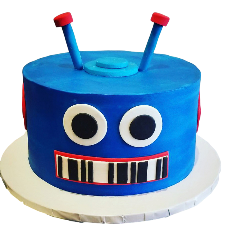 Robot, space shuttle cake | Birthday cake decorating, Twin birthday cakes, Robot  cake