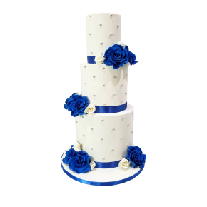 Blue roses - wedding cake