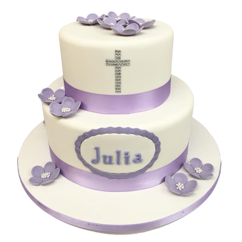 Commander votre Gâteau d'anniversaire, Pièce montée Baptême fille violet en  ligne