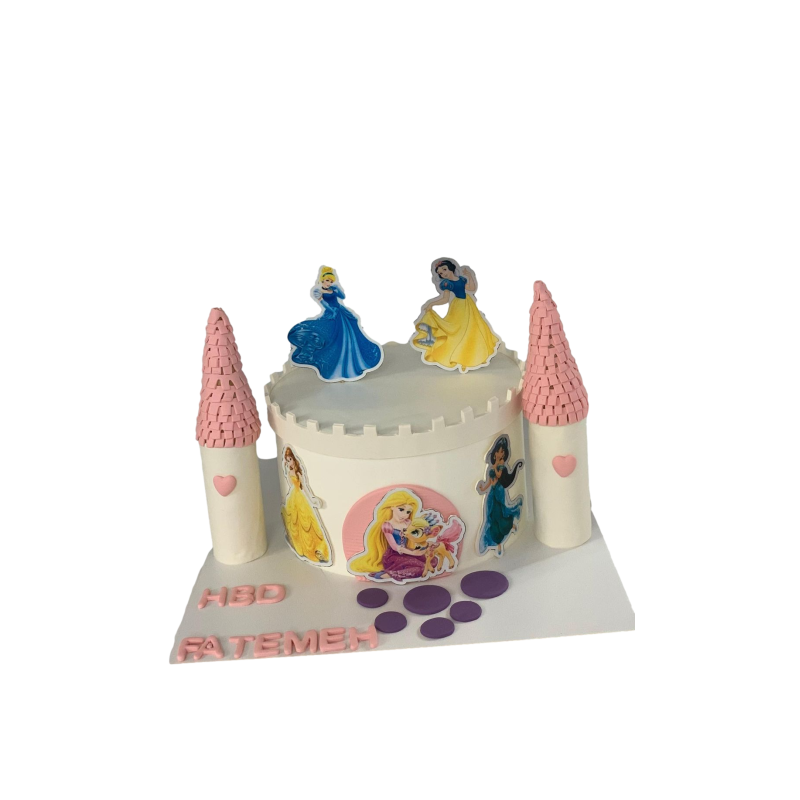 Gateau de chateau de princesse, decoration gateau anniversaire