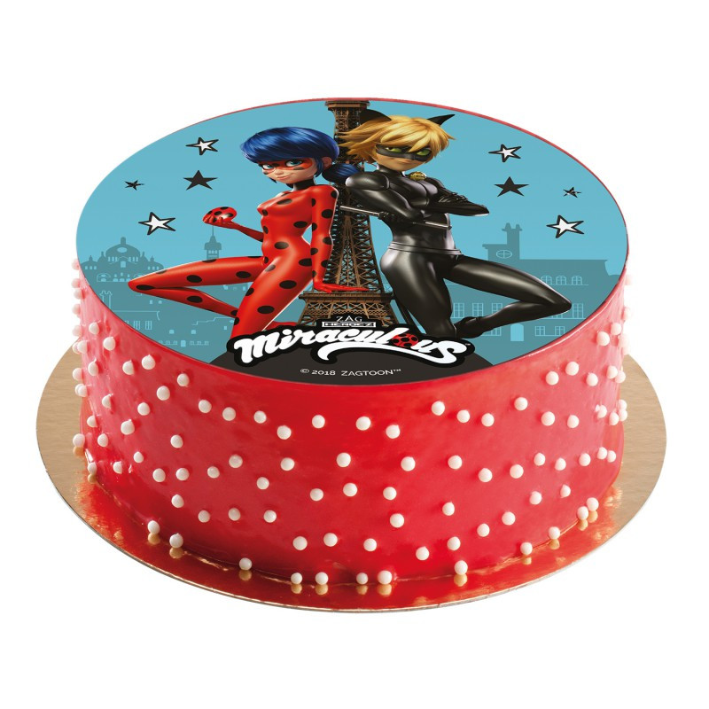 Gâteau d'anniversaire Miraculous en pâte à sucre, gâteau d'anniversaire  Ladybug - Super Gâteaux