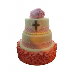 Baptême rose- Gâteau...