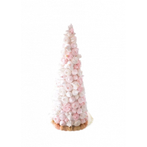 Pink meringos pyramid