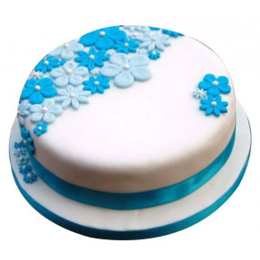Blue flowers - Birthday cake