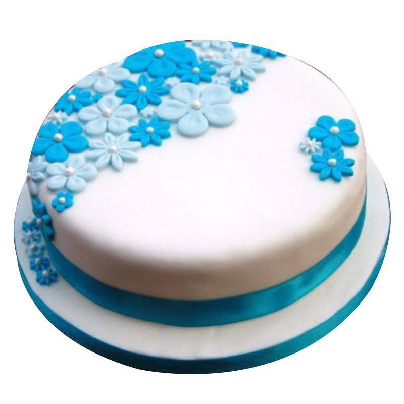 Commander votre gâteau d'anniversaire Fleurs bleues