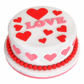 Love, hearts - Birthday cake