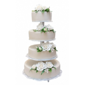 White rose wedding cake -...